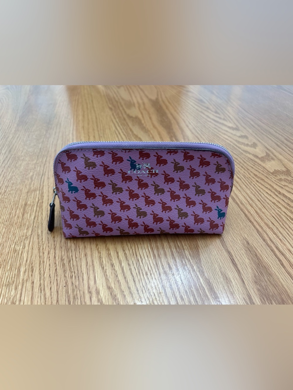 Coach pencil/small makeup case- rabbits